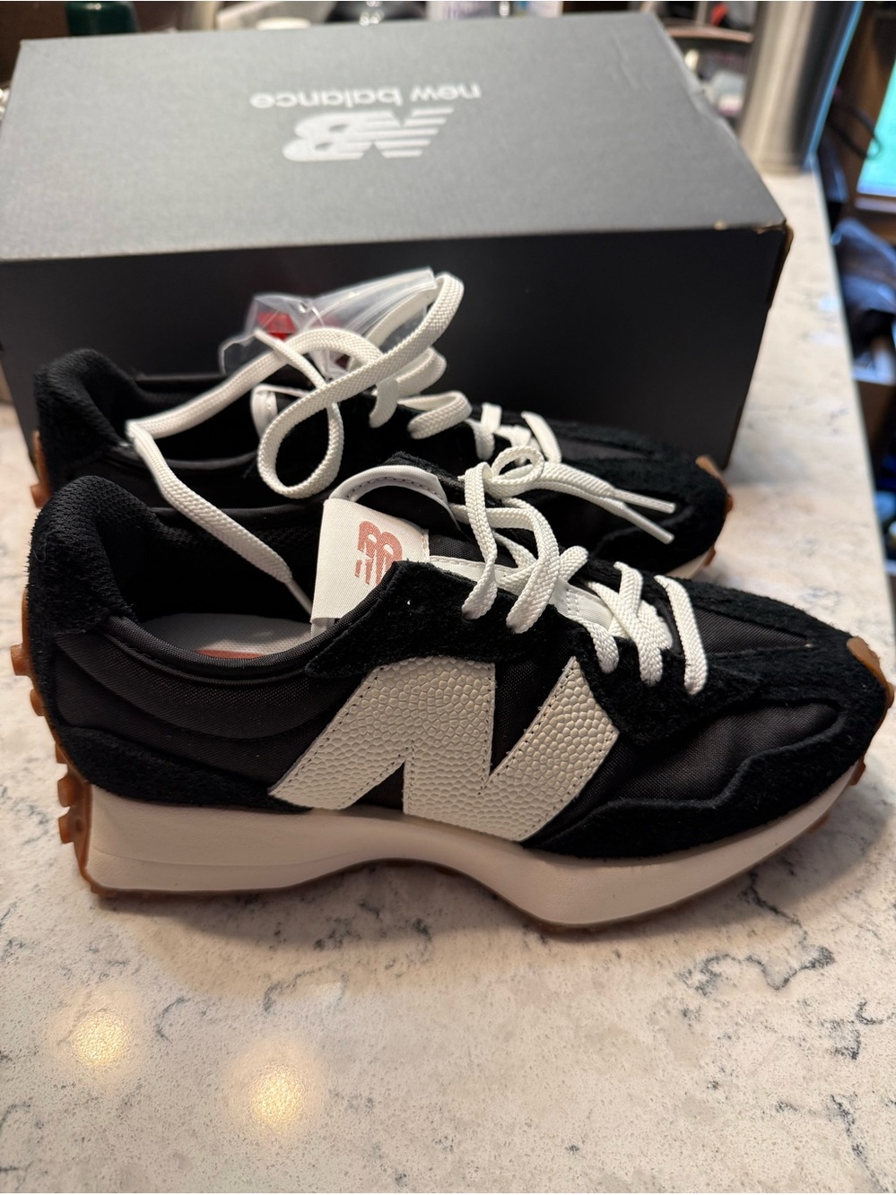 New Balance Women’s Black & White Retro Runner Sneakers